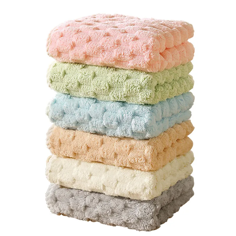 Cloud Coral Fleece Extra Thick Face Towel for Adults – Super Soft Absorbent Washcloth for Bath and Shower, Quick-Dry Drying Cloth for Face and Hair, Multi-Purpose Home Towel for Men and Women